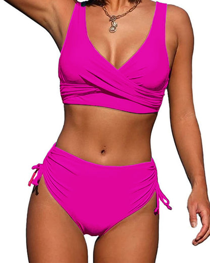 🏖【S–3XL】Dámské jednoduché prodyšné plavky, rychleschnoucí materiál, dvoudílný (oddělený) design
