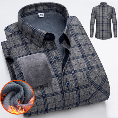 👔 【L-5XL】Męska zimowa biznesowa koszula z długim rękawem, ciepła i elegancka
