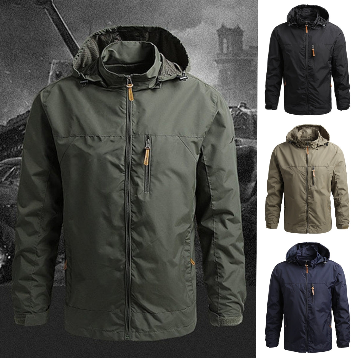 🔥【M-5XL】Αντιανεμικό και αδιάβροχο outdoor μπουφάν με κουκούλα, χαλαρή γραμμή σε μεγάλα μεγέθη, κατάλληλο για διάφορους σωματότυπους