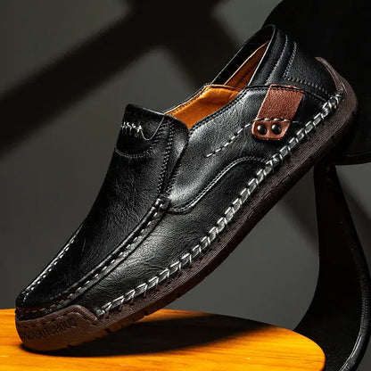 👞Poslední den sleva 50 %【38–48】Pánské volné kožené volnočasové boty, měkká podrážka pro pohodlí, ortopedický design, snadné nazouvání a vyzouvání