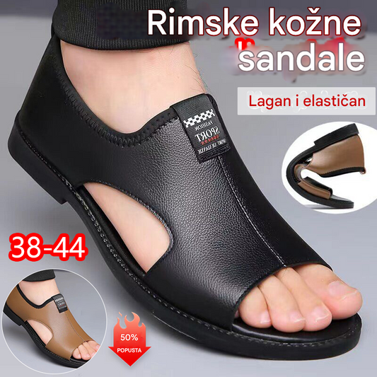 【38-44】Ljetne muške kožne prozračne šuplje neklizajuće sandale za ležerno korištenje 2025.