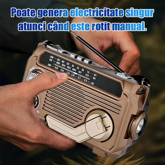 📻👍Přenosná multifunkční AM rádiová Bluetooth reproduktor s podporou paměťové karty, více pásem