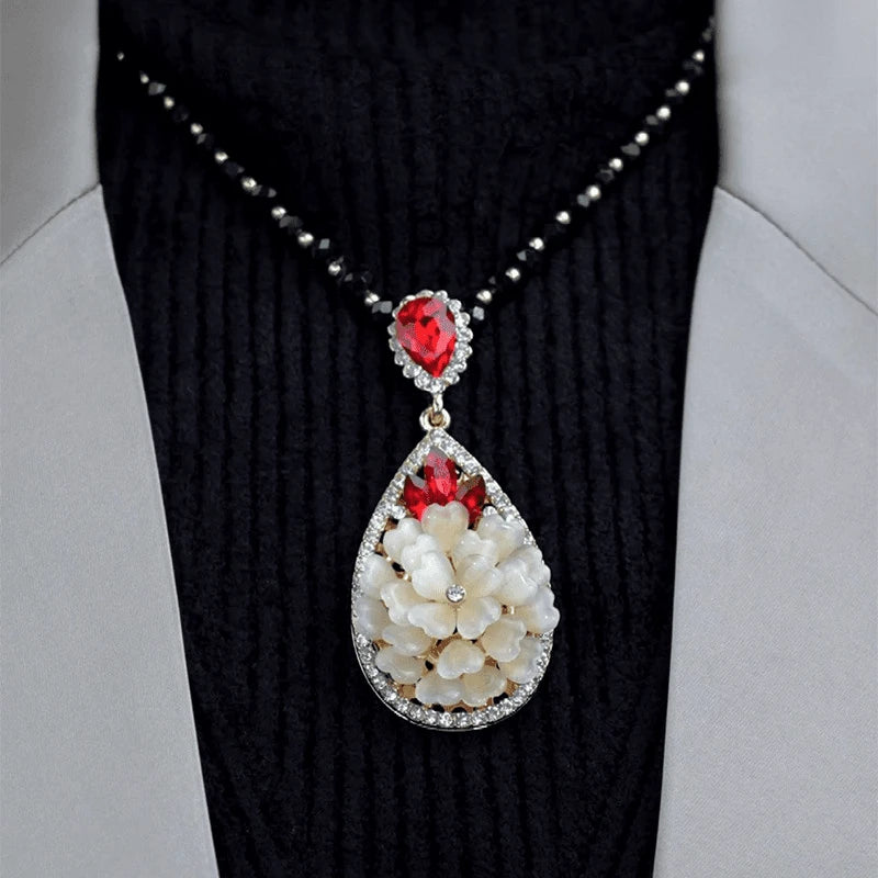 【🔥 Bestseller 2025】✨ Modny wysokiej jakości naszyjnik, z kwiatowym wzorem, stylowy i łatwy do noszenia