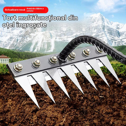 ⛏️🌱Artefakt za plijevljenje s motikom za kopanje u poljoprivredi, uzgoj povrća, alat za rahljenje tla, žestoke čelične grablje s čavlima