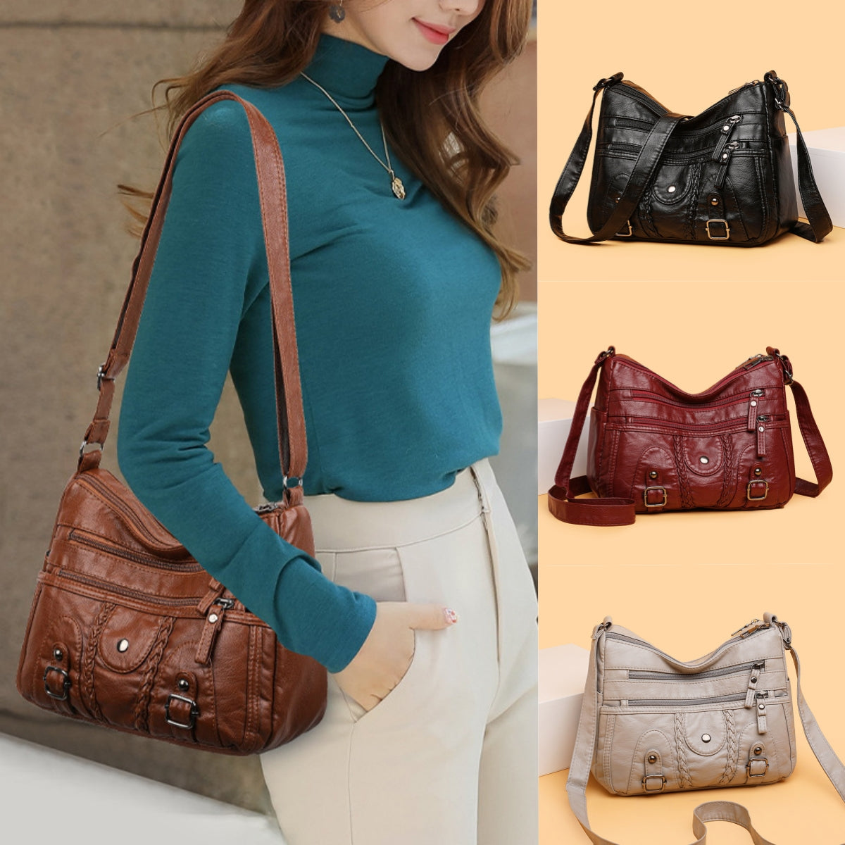 👜【Último día: 50% de descuento】⏳ Nuevo bolso multibolsillos para mujer 2025, de gran capacidad, se puede llevar en un hombro o cruzado.