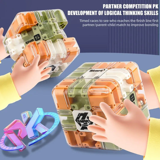 🧒 Superventas 🏆 Laberinto con bola rodante, Cubo de Rubik 3x3, Duelo, Juguete de pensamiento lógico