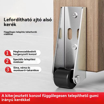 【8 kerék + 32 csavar】🚪 Görgős tartó megsüllyedt ajtókhoz – Csendes, állítható és könnyen felszerelhető 🔧