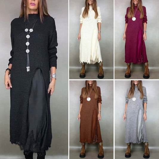 【XS-3XL】👗Nová jesenná krajková súprava s rázporkom a svetrovým vzorom