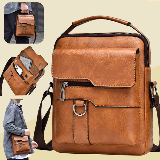 👜🏆 Ανδρική μοντέρνα τσάντα ώμου από μαλακό δέρμα, μεγάλη χωρητικότητα, πρακτικός σχεδιασμός, αδιάβροχη και ανθεκτική στη φθορά