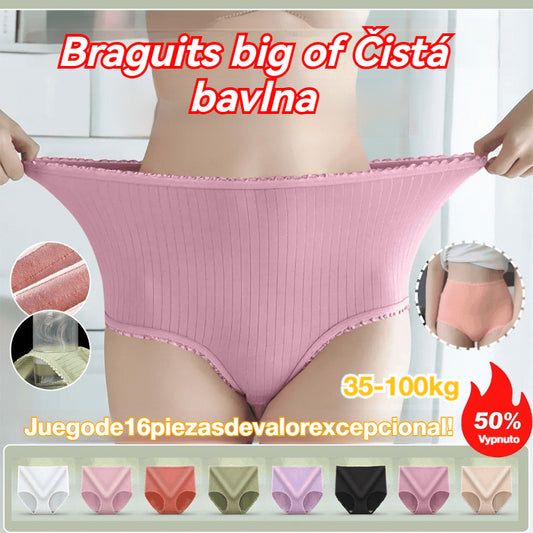 💕【8 ks】Letní vysoké tvarující kalhotky, antibakteriální a prodyšné, elastické a pohodlné