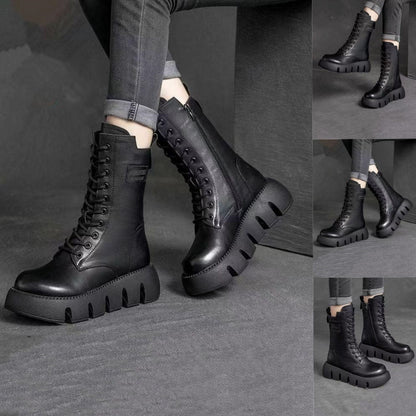 ⏳ 50% popusta 👢【35-40】Visokokvalitetne ručno izrađene ženske čizme od mekane kože s debelim potplatom, popularan model za jesen i zimu.