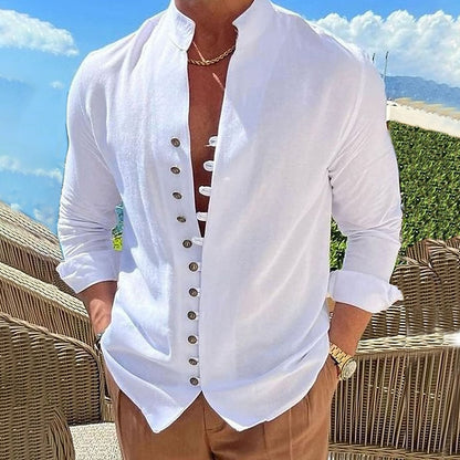 🔥 -50 %!【S–3XL】Letní pánská košile z lnu – lehká, prodyšná a maximálně pohodlná 😍