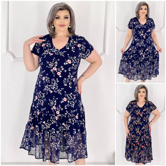 💕【S-5XL】Vysoce kvalitní elegantní šaty s potiskem, ležérní, stylové, příjemné na pokožce a prodyšné