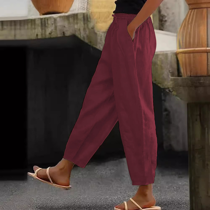 😍💕-48% kedvezmény💕【40-120 kg】Női pamut-len casual nadrág ✅️Utánvéttel