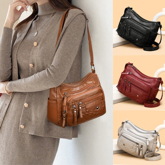 👜Nowy model 2025, wysokiej jakości modna torba na ramię z miękkiej skóry o dużej pojemności【dostępna w czterech kolorach】