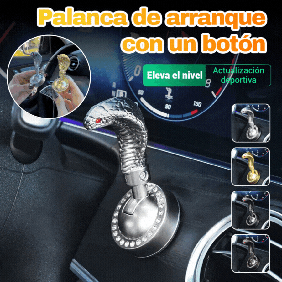 🚗Carcasa metálica en forma de serpiente para modificación del arranque de un solo toque, cubierta protectora del botón de encendido