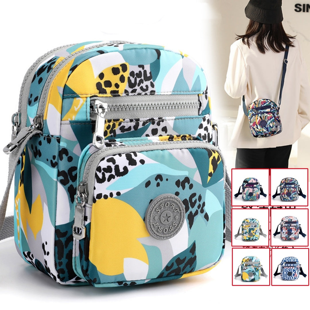⏳Último día: 50% de descuento 👜Bolso bandolera de mujer de gran capacidad, de cuatro capas, confeccionado en nailon estampado a la moda. (Seis colores disponibles)