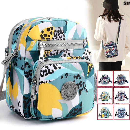 ⏳Último día: 50% de descuento 👜Bolso bandolera de mujer de gran capacidad, de cuatro capas, confeccionado en nailon estampado a la moda. (Seis colores disponibles)