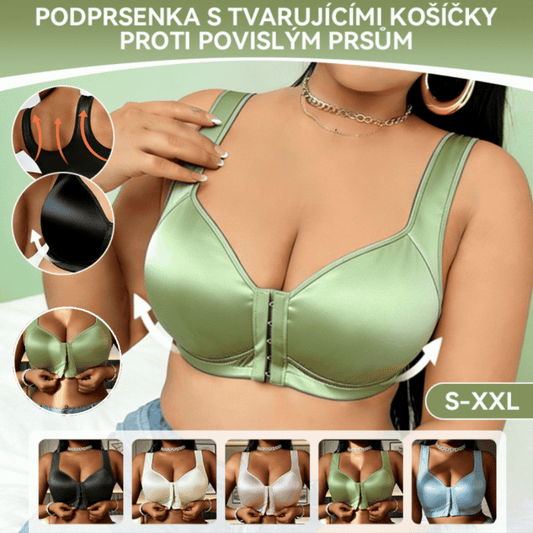 💕【Balení 3 kusů】【40-100 kg】Nová podprsenka bez kostic se zapínáním vpředu, s push-up efektem a zvedajícím tvarem