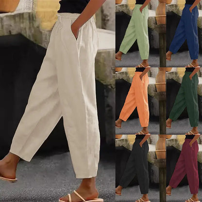 😍💕-48% kedvezmény💕【40-120 kg】Női pamut-len casual nadrág ✅️Utánvéttel