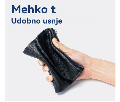 🔥⏰Unisex denarnica Pebble iz pravega usnja z RFID zaščito🔥