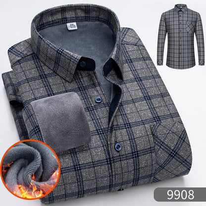 👔 【L-5XL】Męska zimowa biznesowa koszula z długim rękawem, ciepła i elegancka