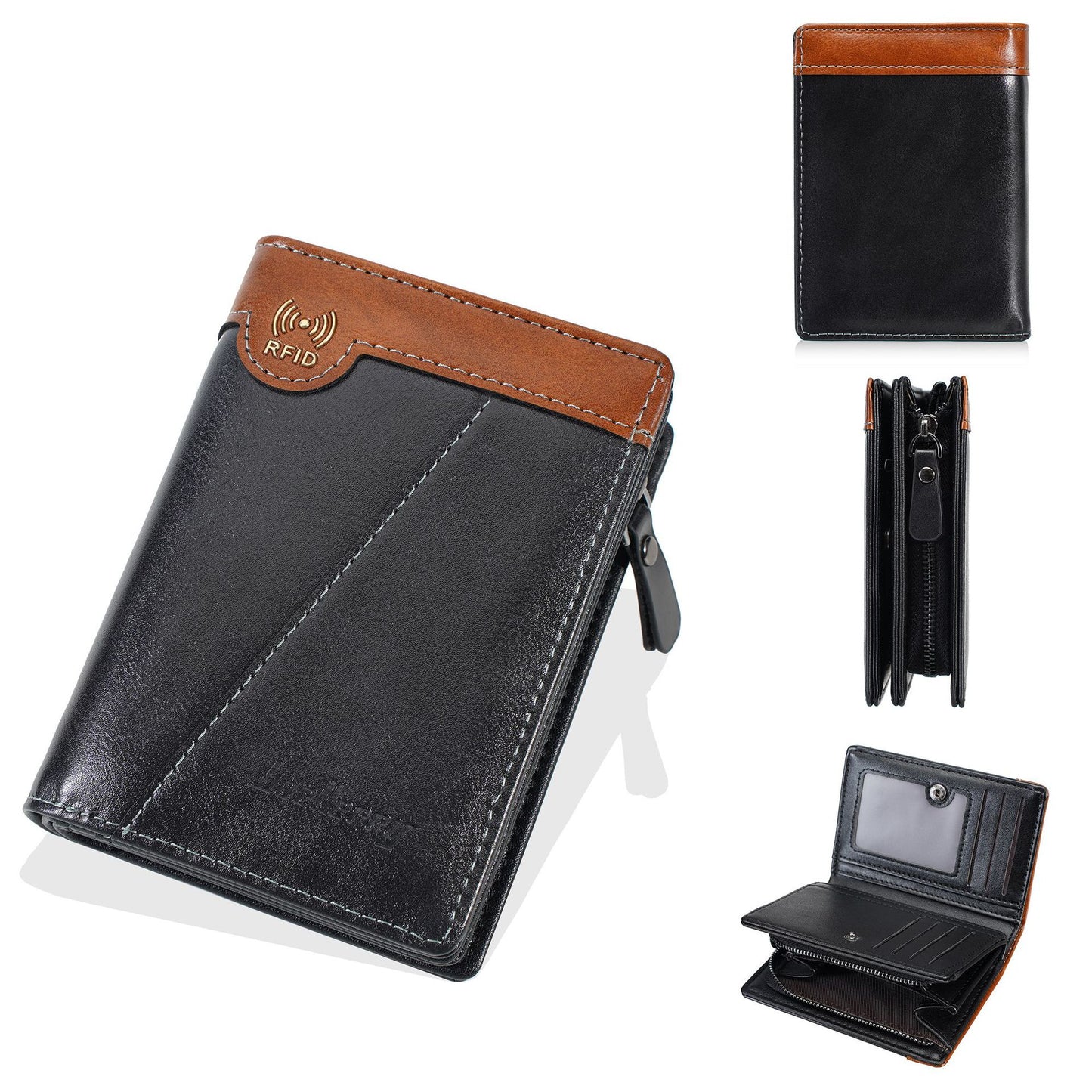 ✨Nova vrhunska moška denarnica z zadrgo v retro slogu z RFID funkcijo proti kraji.