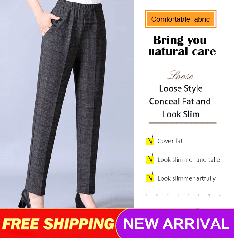 ⏳ Ostatni dzień: 50% zniżki 🔥【45-100 KG】Nowe damskie spodnie z wysokim stanem i prostymi nogawkami,Wersja standardowa/Wersja ocieplana