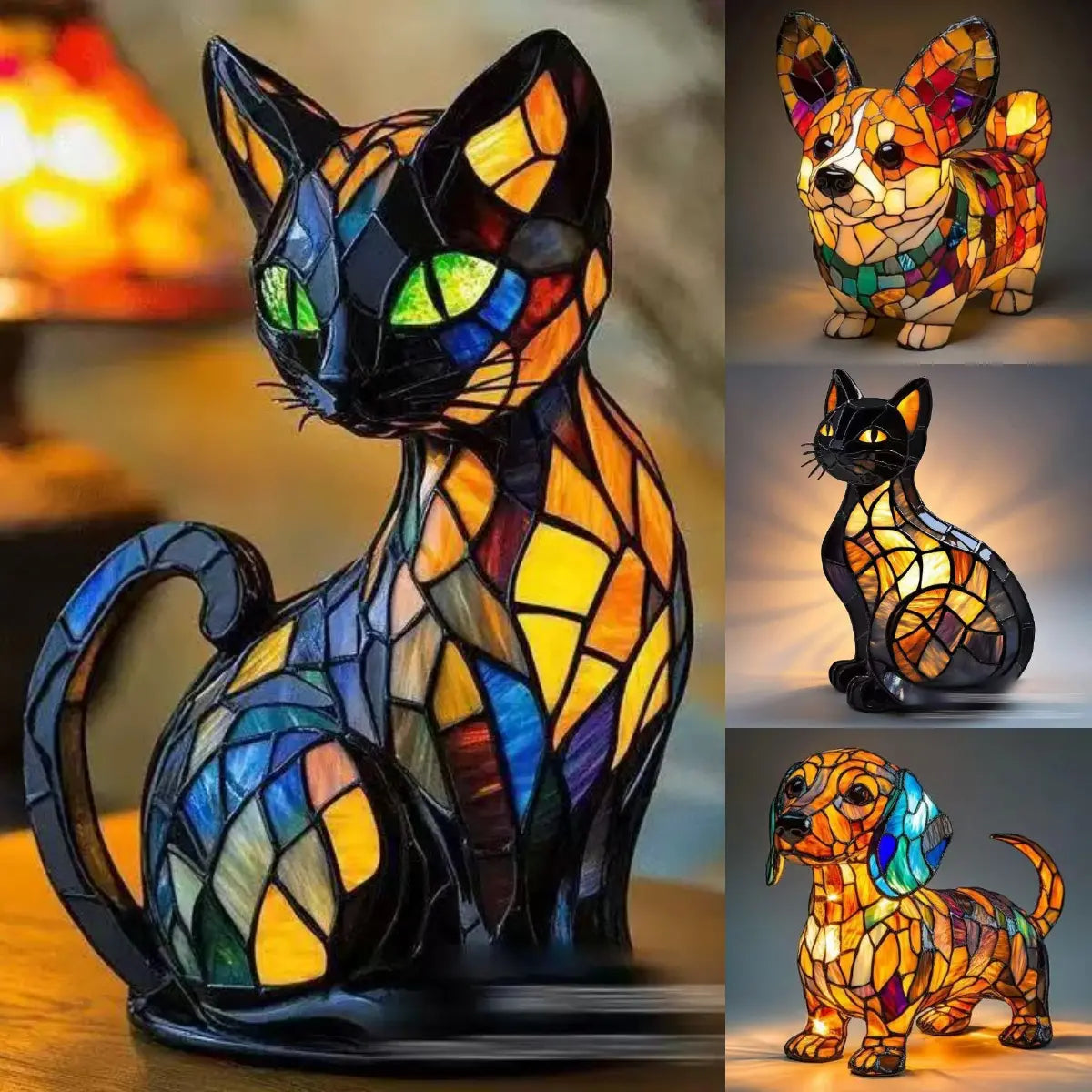 🐱🐱 Zábavné kreativní LED noční světlo ve tvaru kočky a psa pro příjemnou atmosféru