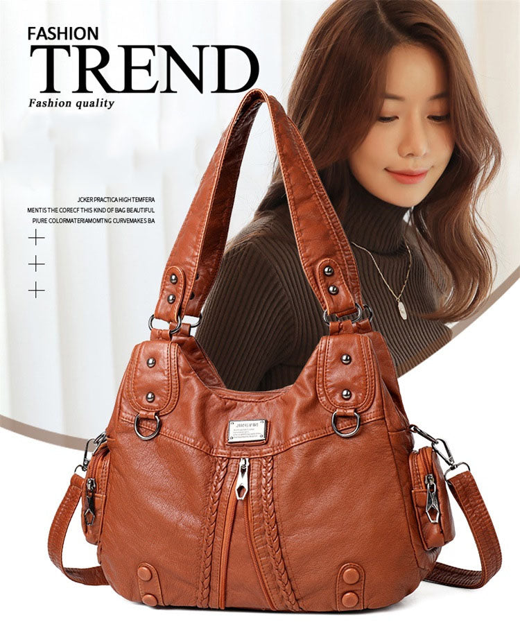 👜【50% ZNIŻKI】🔥 Nowa miękka skórzana torba na ramię o dużej pojemności 2025