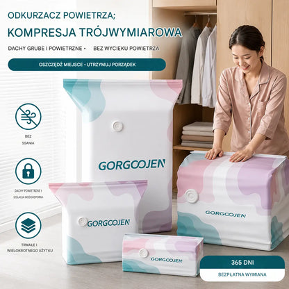 🧳 5 sztuk 💨 Duże kompresyjne worki próżniowe do przechowywania: bez potrzeby używania pompki, szczelne i idealne do oszczędzania miejsca w walizce i w domu ✈️