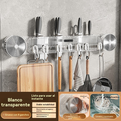 👍Super útil🏆 Soporte de pared multifuncional para cuchillos de cocina con ventosa - No requiere perforación