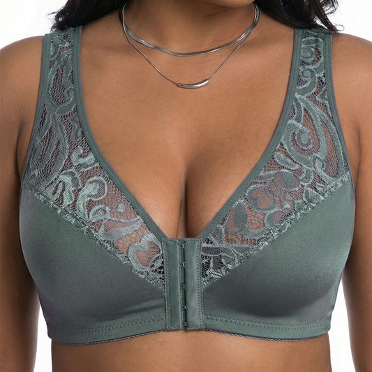 ⏳ Poslední den – 50% sleva【3dílná sada】【L–4XL】😍 plus size push-up prodyšná podprsenka bez kostic, bezšvový design s předním zapínáním