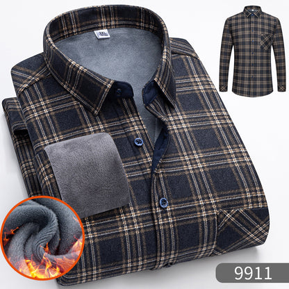 👔 【L-5XL】Męska zimowa biznesowa koszula z długim rękawem, ciepła i elegancka