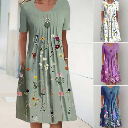 🦋 Nova ženska haljina s okruglim izrezom i printom za 2025. (S-3XL)