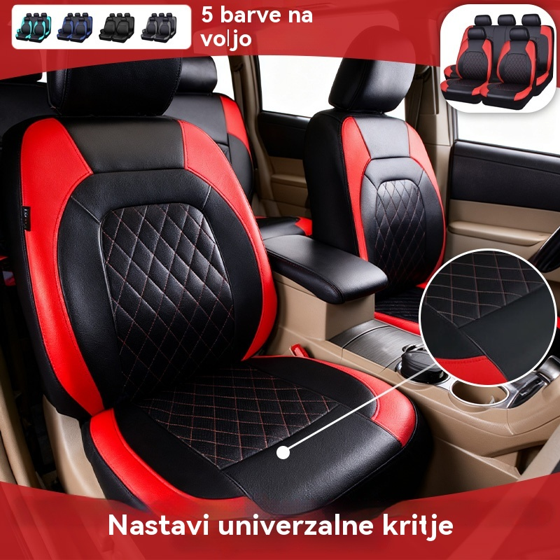 💥 🚗✅ Univerzalni komplet kakovostnih mehkih usnjenih prevlek za avtomobilske sedeže