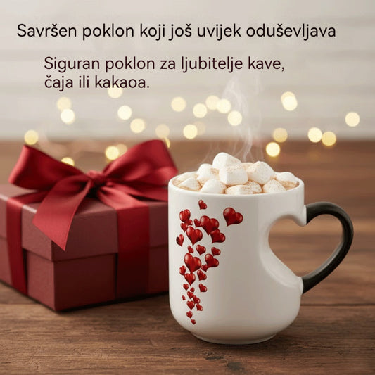 📢📢50% popusta!!! Valentinova keramička šalica s ručkom u obliku srca koja mijenja boju 💝✨