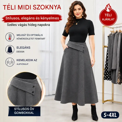 ⏳ Utolsó nap – 50% kedvezmény 🎀【S–4XL】Női őszi/téli midi szoknya