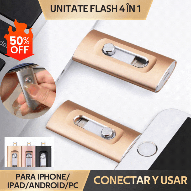 ⚡【Último día con 50% de descuento】⚡Pendrive 4 en 1 Pro para dispositivos iPhone / iPad  / PC/ Android