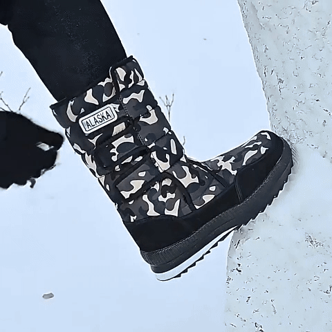 👢【Μέγεθος 36-47】🔥 Ανθεκτικές και άνετες ψηλές μπότες χιονιού, αντιολισθητική σόλα, ζεστή εσωτερική επένδυση, χειμερινά παπούτσια με επένδυση βαμβακιού