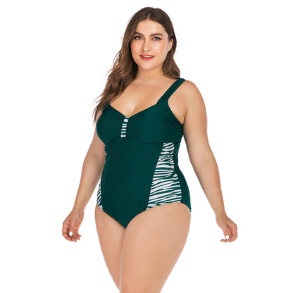 🏖️🩱【M–5XL】Nové lehké dámské nadměrné plavky s potiskem, rychleschnoucí a prodyšný materiál.