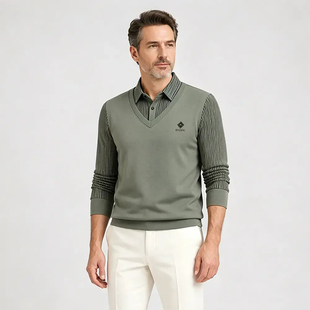 👔🔥🔥【Év végi promóció】🔥【M-4XL】Férfi prémium kasmír kétrészes, minden az egyben meleg felső