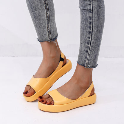 ⏳ Poslední den 50% sleva【35–43】👡 Dámské módní sandály s otevřenou špičkou, vyrobené z měkké kůže, s tlustou odpruženou podrážkou.