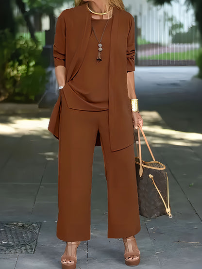 ⏳ Ostatni dzień – 50% zniżki 🧥Elegancki damski komplet 3-częściowy o luźnym kroju🍂