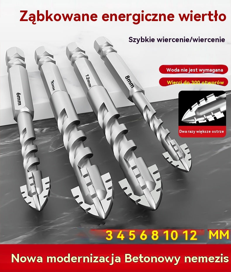 🥇【3+4+5+6+8+10+12】Wiertło mimośrodowe 7. generacji z supertwardej stali wolframowej z ząbkowaną krawędzią