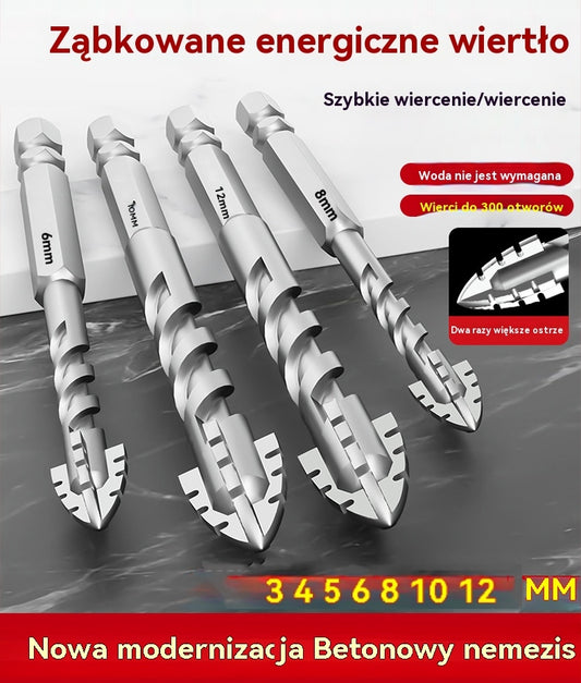 🥇【3+4+5+6+8+10+12】Wiertło mimośrodowe 7. generacji z supertwardej stali wolframowej z ząbkowaną krawędzią