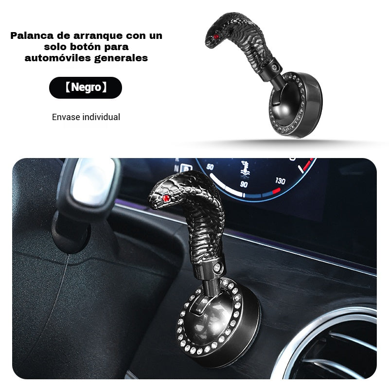 🚗Carcasa metálica en forma de serpiente para modificación del arranque de un solo toque, cubierta protectora del botón de encendido