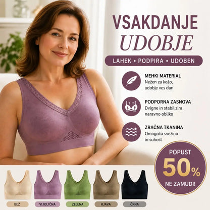 😍❤️40-120 kg【Paket 3 kosov】✨ Ženski modrček brez rokavov z visoko oporo