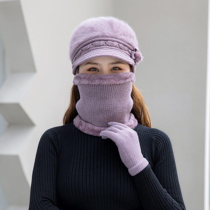 💥Висококачествена 【шапка + наметало】 дамска есенно-зимна модна топла плюшена шапка