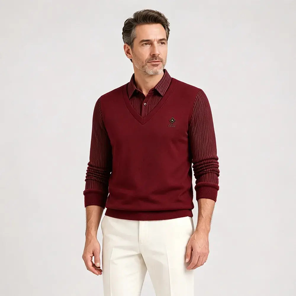 👔🔥🔥【Év végi promóció】🔥【M-4XL】Férfi prémium kasmír kétrészes, minden az egyben meleg felső